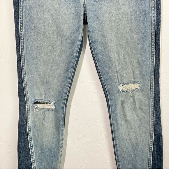 AMO Blue Twist Two Tone Rise & Shine Split Hem Skinny Jeans 25 - Picture 4 of 8